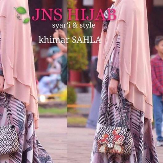 ► PREMIUM Khimar 2 Layer Jumbo / Hijab Ceruti Berkualitas SAHLA JNS Ω