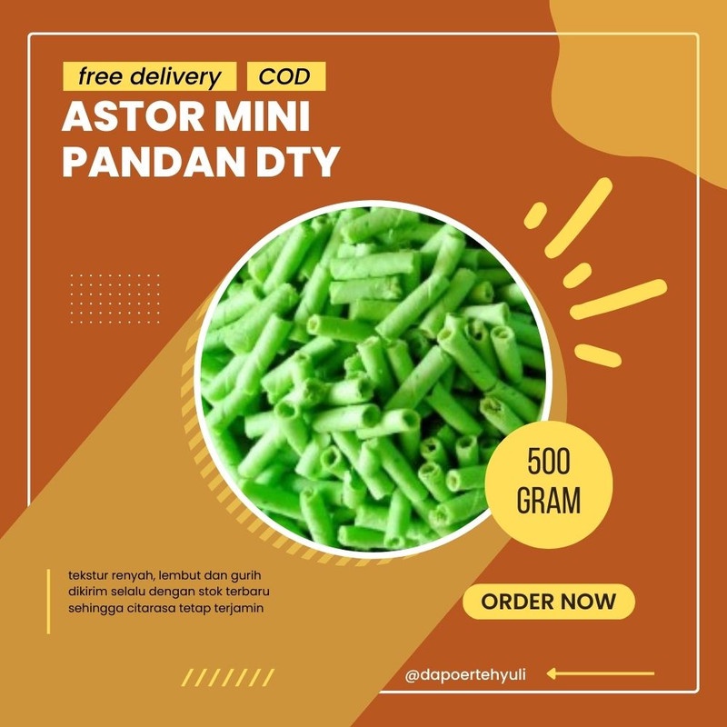 

Astor Mini Pandan DTY | Snack Kiloan | Snack Cemilan - 500 gram