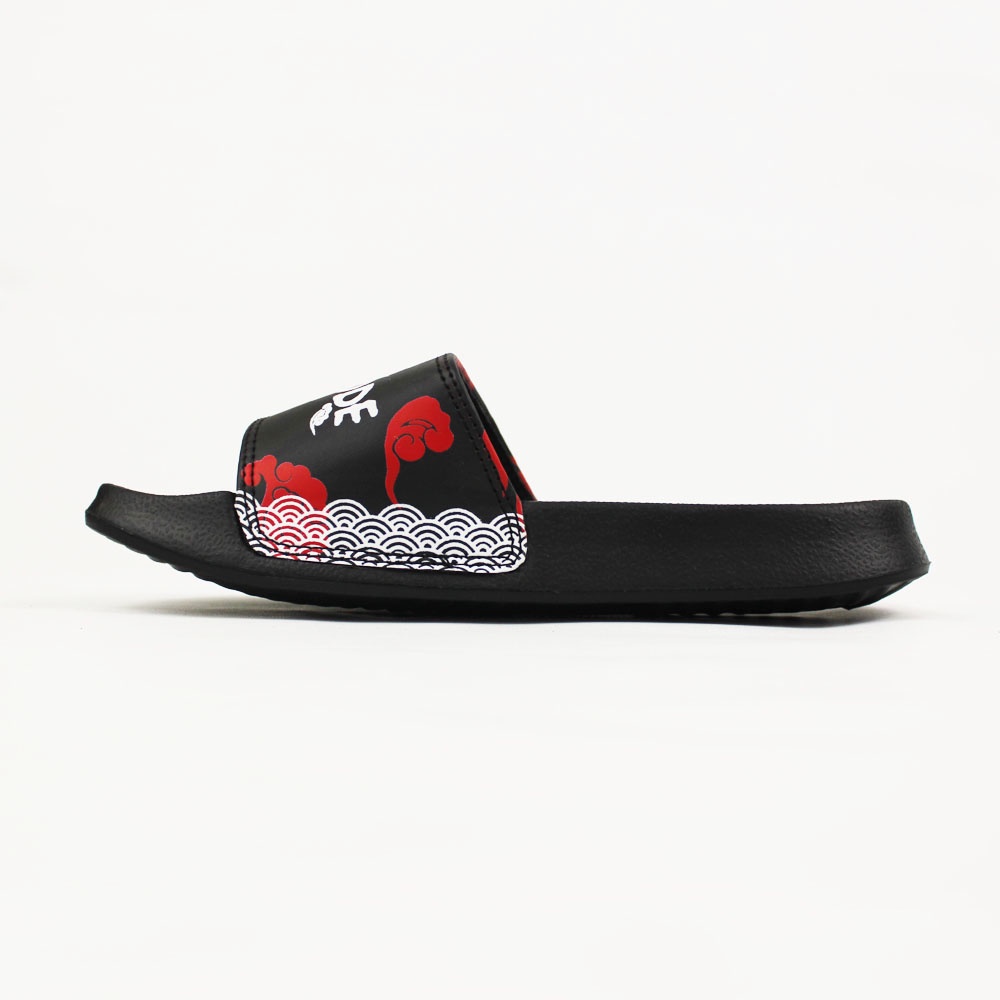 Sendal Slop Pria Wanita BOYSCODE Akatsuki Hitam Merah / Slide Pria / Slip On Pria / Sendal Cowok / Sendal Cewek