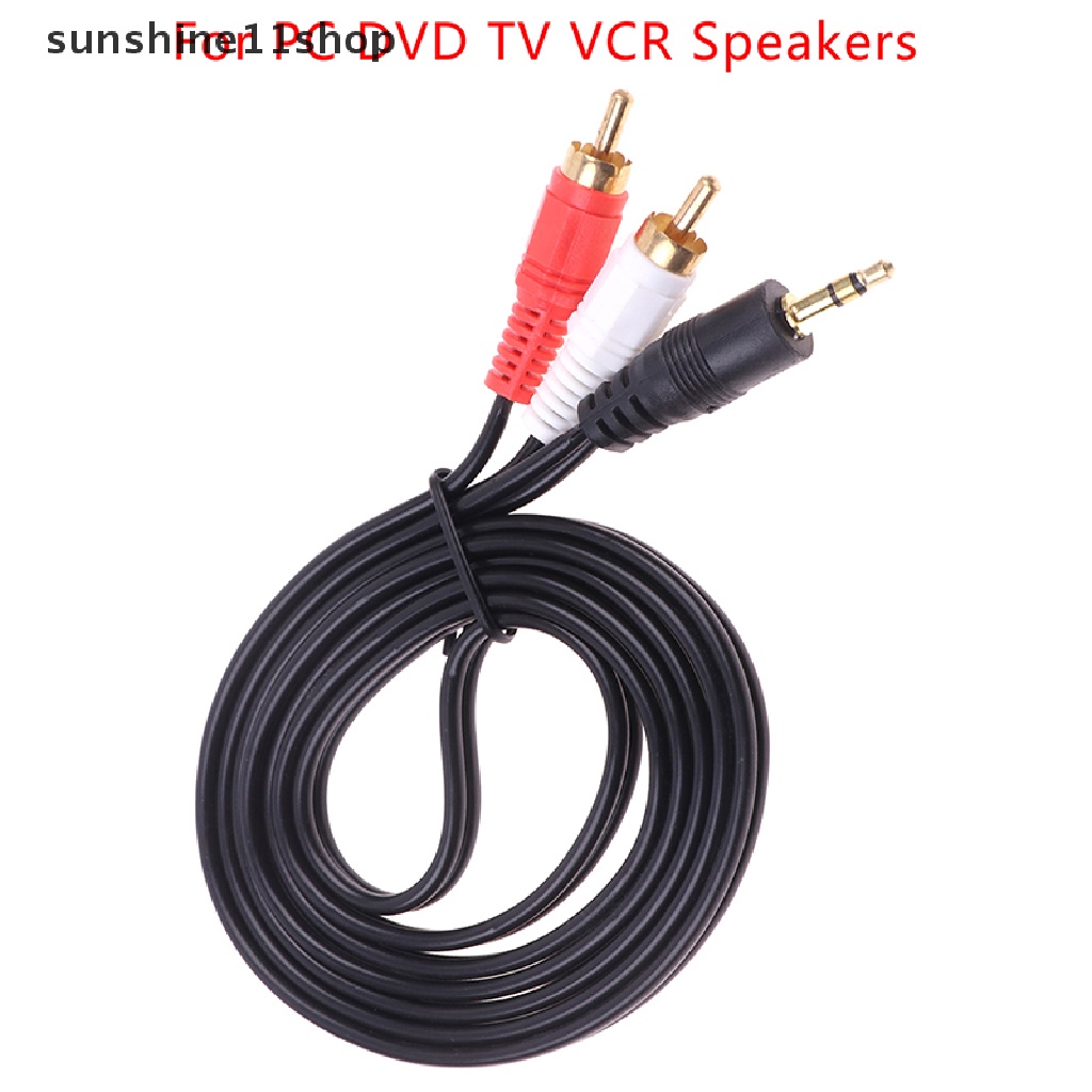 Sho Jack 3.5mm Aux to 2kabel RCA Audio Video 2RCA Cord Untuk PC DVD TV VCR Speaker N