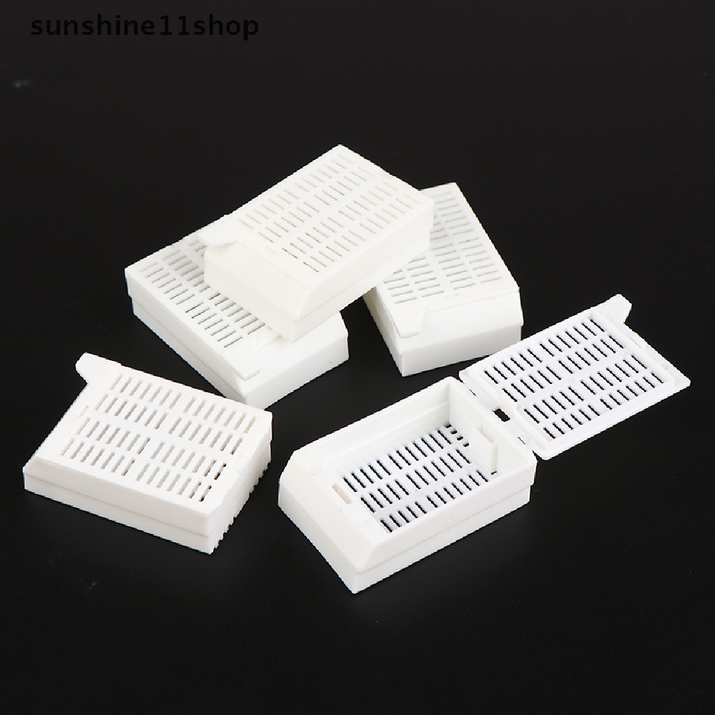 Sho 5pcs/set Lab POM Bahan Tissue Cartridge Embedding Slice Box Deepen and Thicken White Dehidration Box Tissue Kaset Deep12mm N