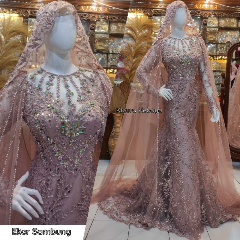 Kebaya Dress Pengantin Wedding Dress  Mewah / Duyung Standar Jumbo