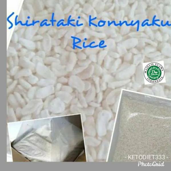 

➱ Beras Shirataki Rendah Kalori uk 500gr Low Carbs Konnyaku Rice ❉