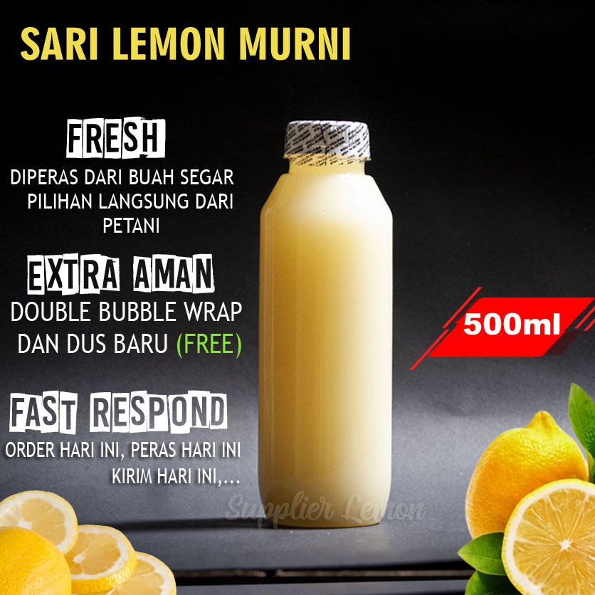 Sari Lemon Asli Untuk Diet 500ml Polos Tanpa Label sudah BPOM Pure Lemon Juice Termurah