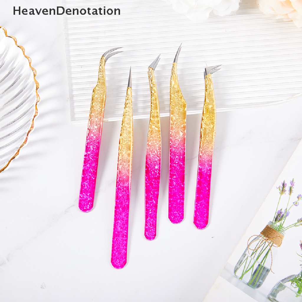 [HeavenDenotation] 1pcs Stainless Steel Eyelashes Pinset Bulu Mata Ekstensi Antistatis Alis Bulu Mata HDV