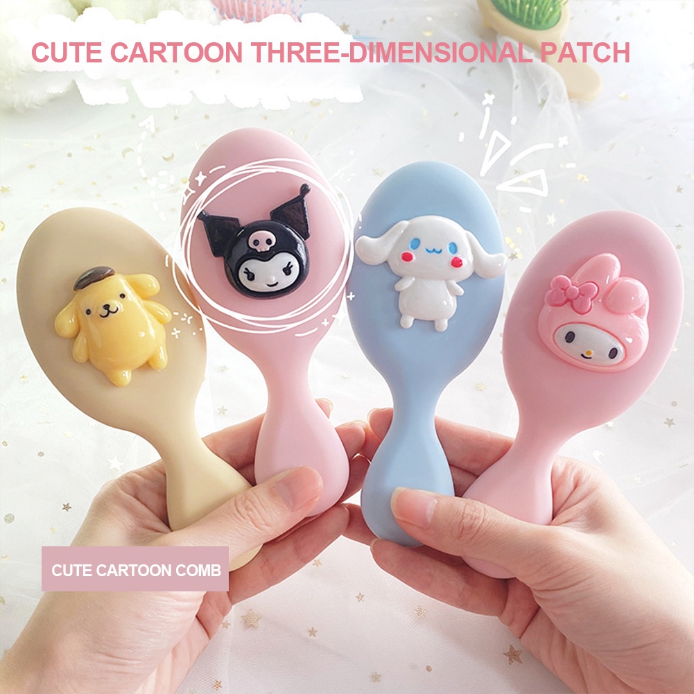 ღ Sanrio Girl Air Cushion Sisir Kawaii Cinnamorroll My Melody Lucu Kartun Perawatan Rambut Sisir Pijat Salon Tata Rambut Alat Mainan Hadiah