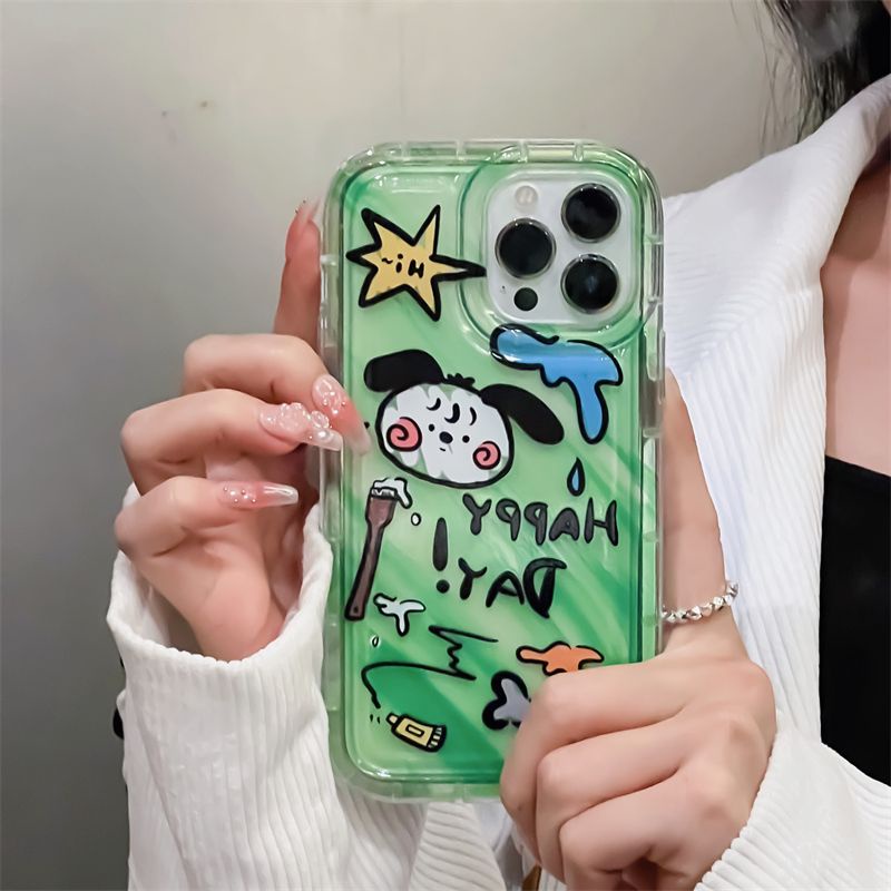 IPHONE Soft Phone Case Kompatibel Untuk Iphone14 13 11 12 Pro XS Max X XR 7 8 Plus Lucu Casing Transparan TPU Silikon Shockproof Cover