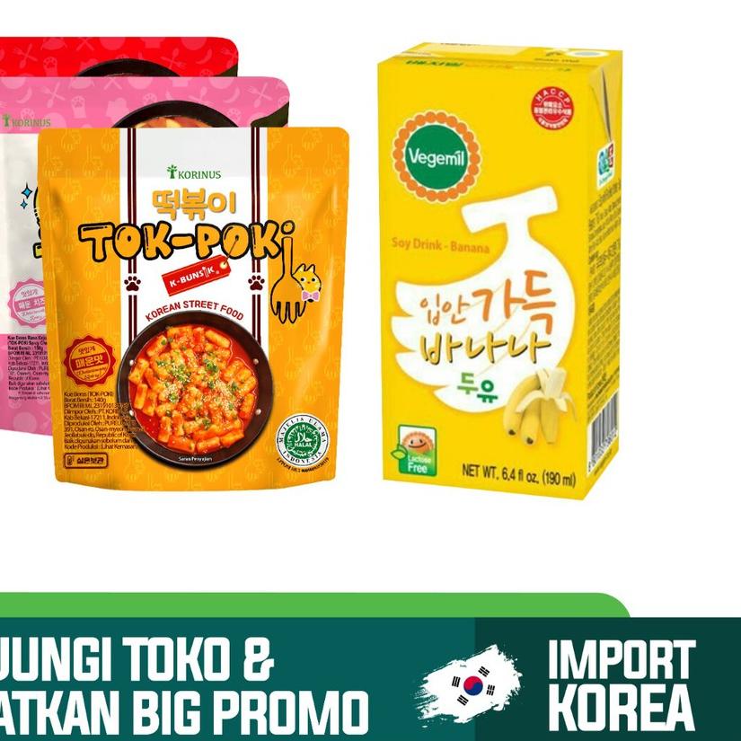 

✶ Paket Hemat ALL VARIANT TOKPOKI + VEGEMIL BANANA MILK 190gr ☊