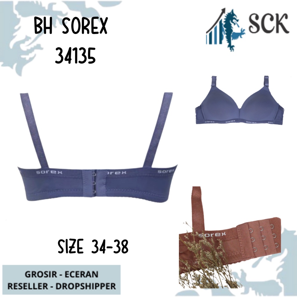 BH SOREX 34135 Tanpa Kawat Busa Polos / Pakaian Dalam - sckmenwear GROSIR