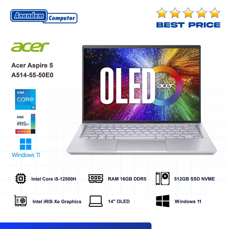 Acer Swift 3 OLED SF314-71-51W7 i5-12500H 16GB DDR5 SSD 512GB 14&quot; W11