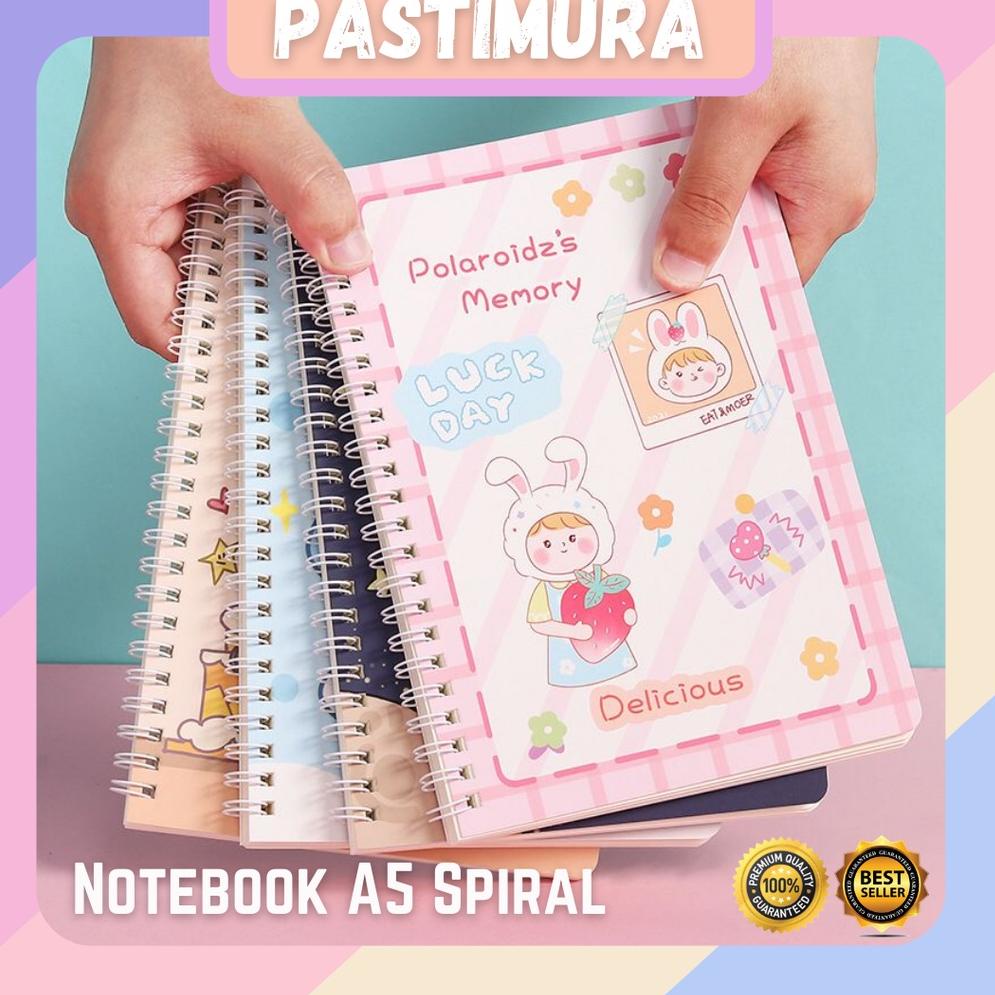 

N31 [PSM] Buku Tulis A5 Spiral Notebook Aesthetic Journal Motif Korea Lucu Garis Diary Planner WOW BANGET ロ