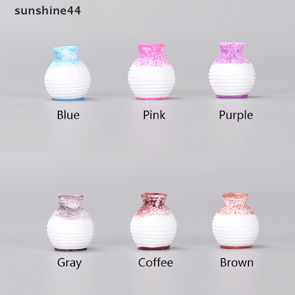 Sunshine Resin Miniatur Mulut Kecil Vas Diy Craft Aksesori Rumah Taman Dekorasi Aksesoris Home Decoration Fine-cut Vas Ornamen ID