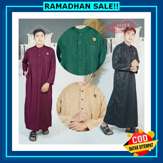 [Cod] Jubah Qein Zipper Terlaris Elghazi / Gamis Pria Dewasa / Jubah Saudi As-Sultan / Jubah Embos L