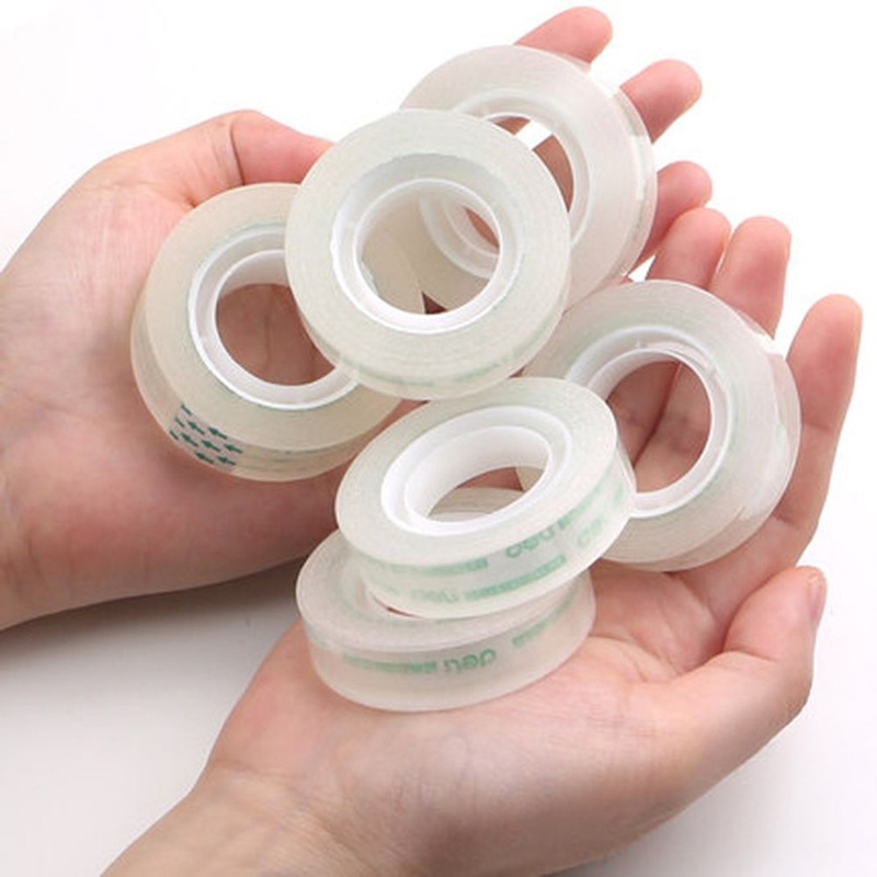 0.8/1.2/1.8 cm Transparan Tape Self-Adhesive Stationery Tape Non-marking Repair Tape DIY Kemasan Alat Siswa Stationery Tape Perlengkapan Alat Tulis Kantor Sekolah Rumah