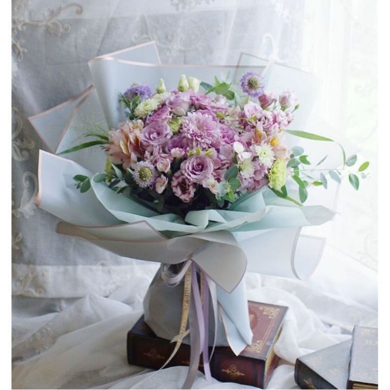 Kertas bucket 1 pak / Flower Wrapping Gold Marble Cellophane Dekorasi Hias Buket Bunga