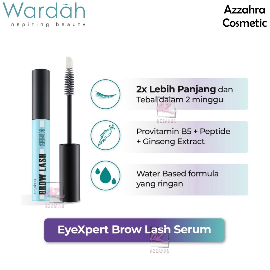 Wardah EyeXpert Brow Lash Serum 10 ml - Serum Bulu Mata dan Alis, Panjang dan Tebal dalam 14 Hari, Menutrisi dan Menguatkan