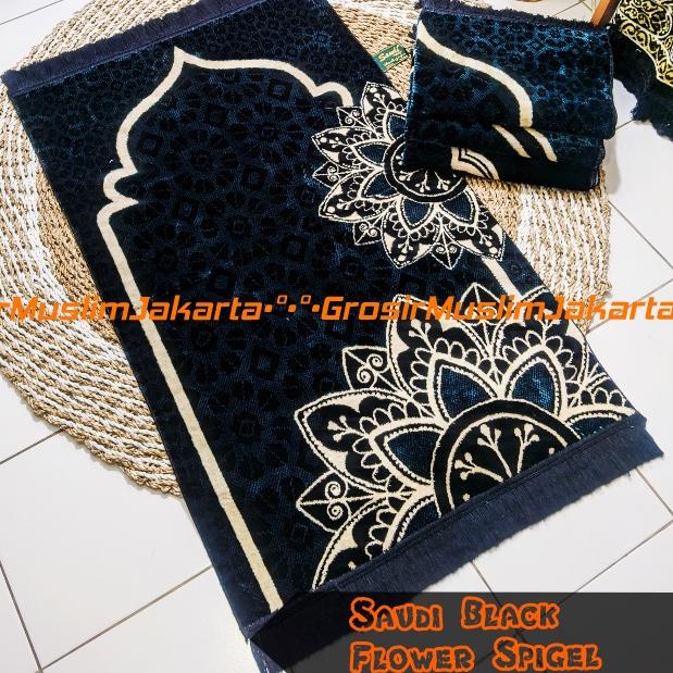 ℮ Sajadah Turki Hitam Motif Bunga/Sajadah Bulu Premium Tebal Murah ►