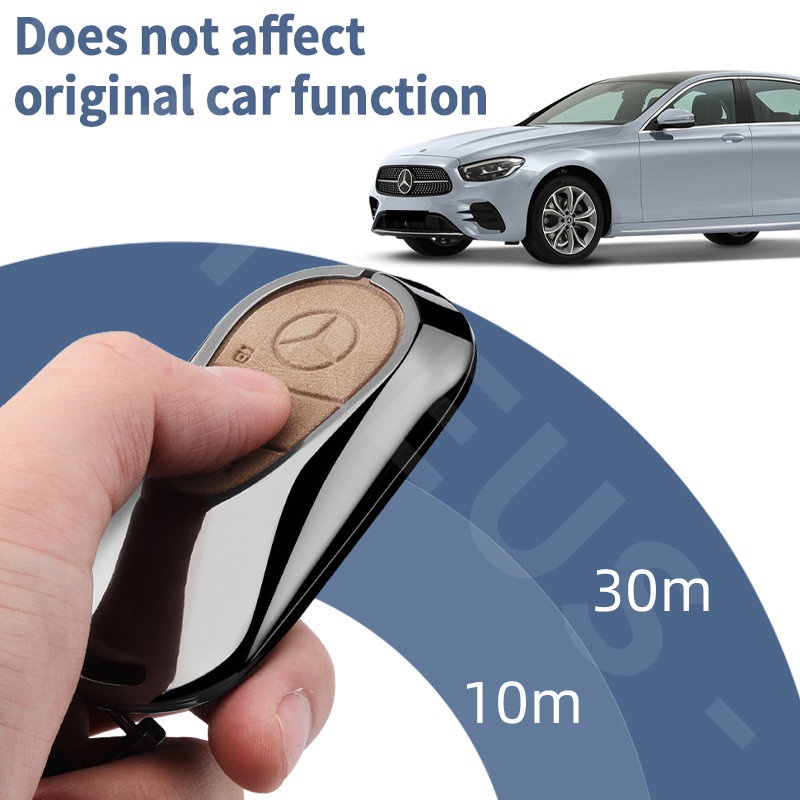 Mercedes Benz Zinc Alloy Leather Case Kunci Mobil Full Wrap Cover Smart Key Protector Untuk W207 W211 W205 W212 W204 W220 W206 W124 W213 W218 W222