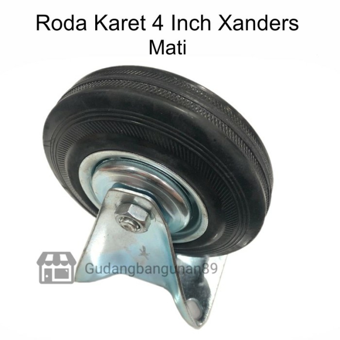 Roda Troli Etalase Karet Hitam Xanders 4&quot; in Mati Hidup Putar Rem PCS