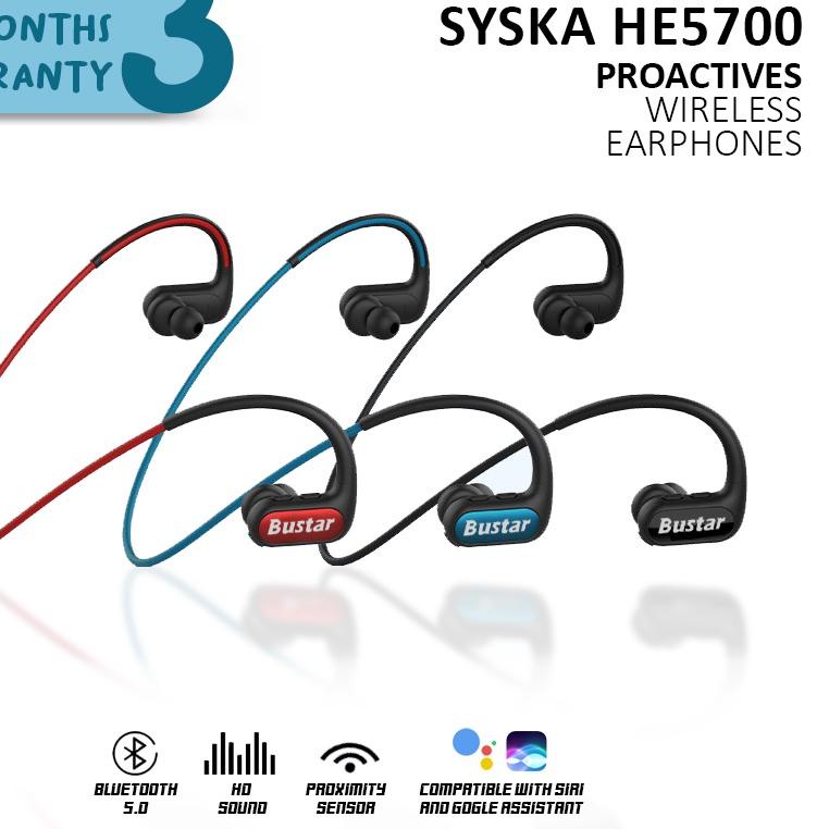 ✼ Soundplus - Syska HE5700 / Earphone Bluetooth Murah / Neckband Wireless Sport BT5.0 ☏