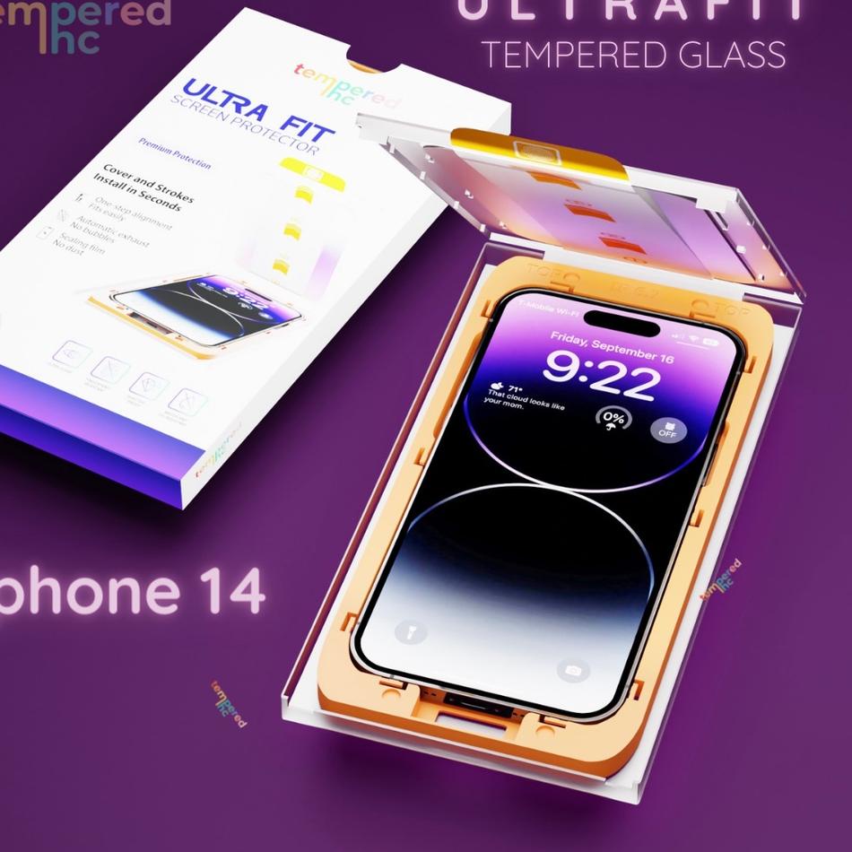 ➲ NEW  ULTRAFIT TemperedGlass Iphone ( Iphone x - 14 pro max ) ♟