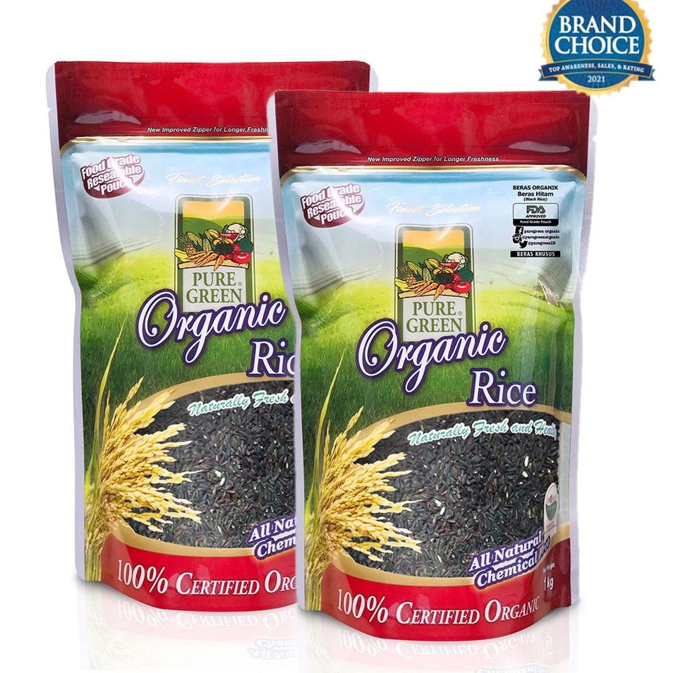 

☎ Puregreen Organic Rice Beras Organik Beras Hitam (Black Rice) Paket 2 x 1 kg ⅍