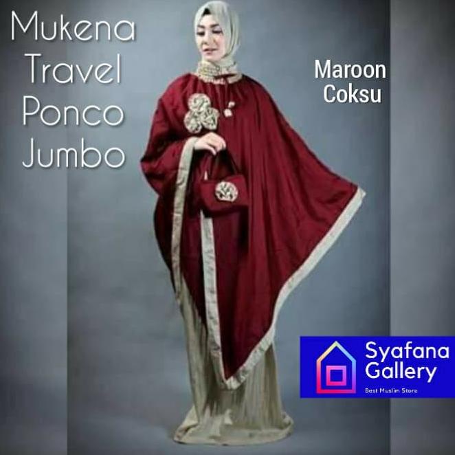 Mukena Parasut Ponco Traveling Pocong Travel Dewasa Jumbo Elegant