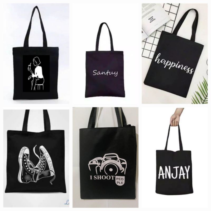 TAS TOTEBAG KARAKTER PAKAI PEREKAT / TAS TOTE BAG KEKINIAN