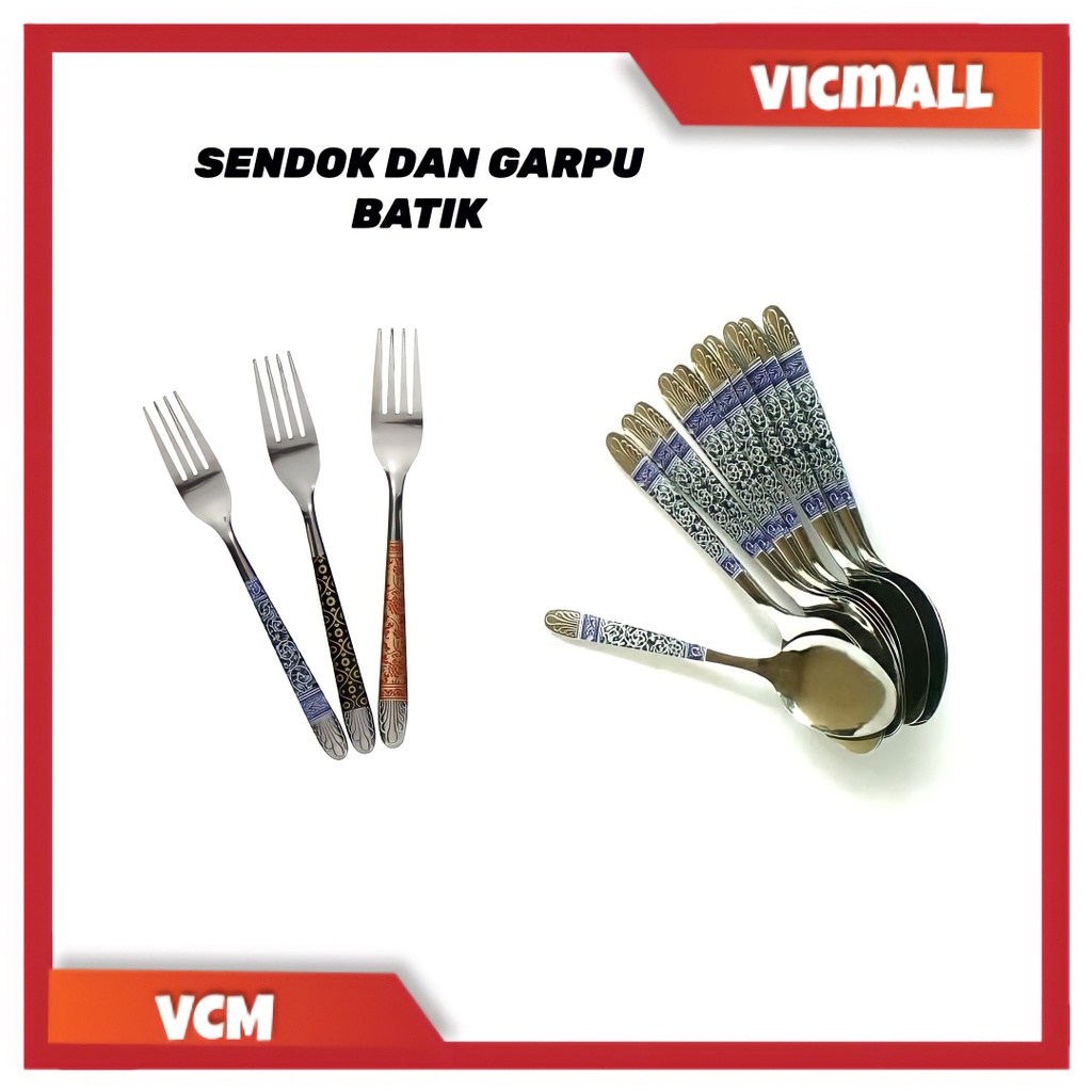 ( VCM ) Sendok Makan Batik Stainess 1lusin 12buah / Stainless Steel