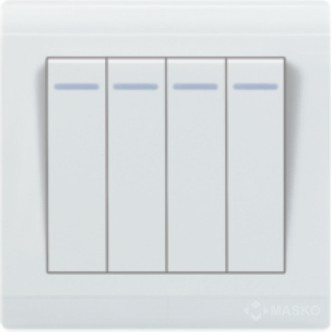 MASKO KRISTA Saklar 4 GANG PUTIH K-214