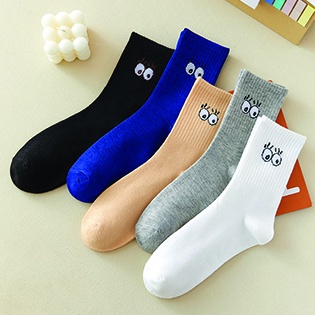 ⭐️𝐈𝐇𝐒 𝟗𝟖𝟖 𝐋𝐚𝐦𝐩𝐮𝐧𝐠⭐️Kaos Kaki Pria Wanita Motif Bola Mata Kaos Kaki Sekolah Kantor Sport Panjang Fashion Korea