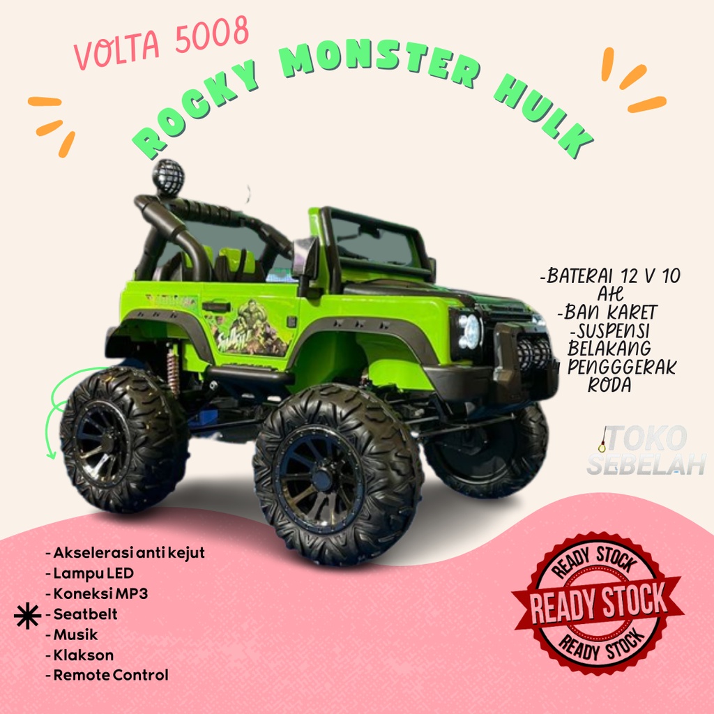 Mainan Mobil Aki ROCKY MONSTER - 4X4WD - HIMALAYA