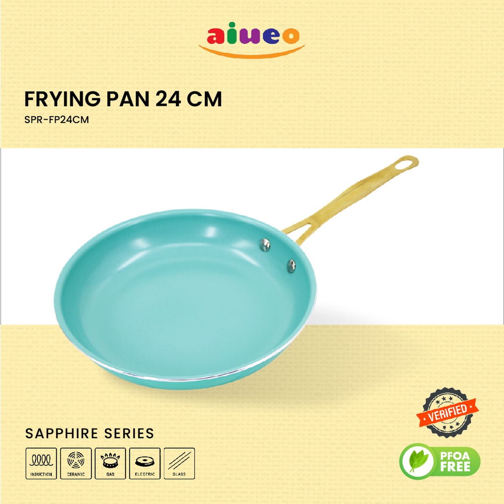 Penggorengan Anti Lengket - Frying Pan Stainless Stieel 24Cm Marble Serbaguna Panci Penggorengan Bulat