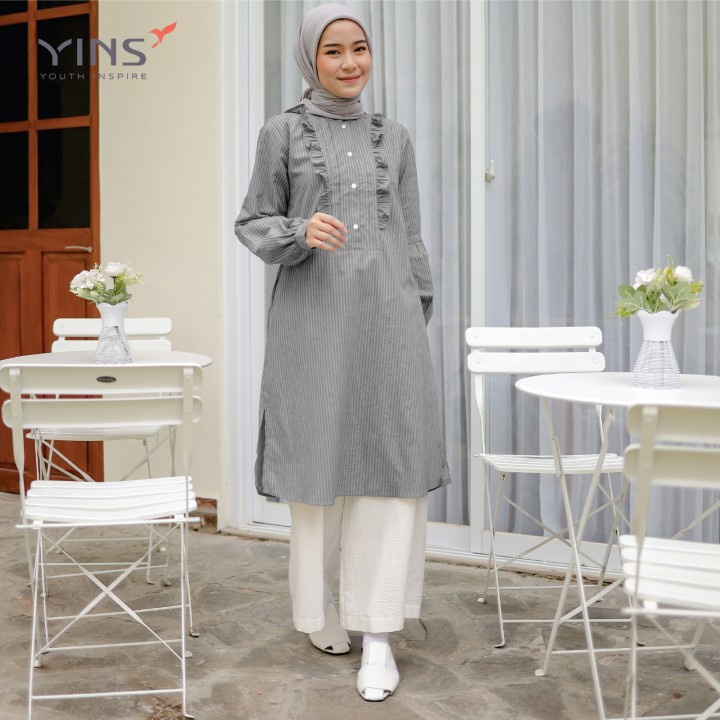 Tunik Inspire Youth ITU 087 Terbaru / Sand-Maroon-Black / Fashion Muslim Tunik Terbaru