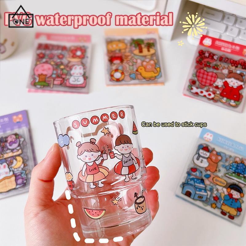 

COD❤️PCS/Set Stiker Motif Kartun Korea Lucu Anti Air Dekorasi pola kecil Handbook Scrapbook DIY-A.one