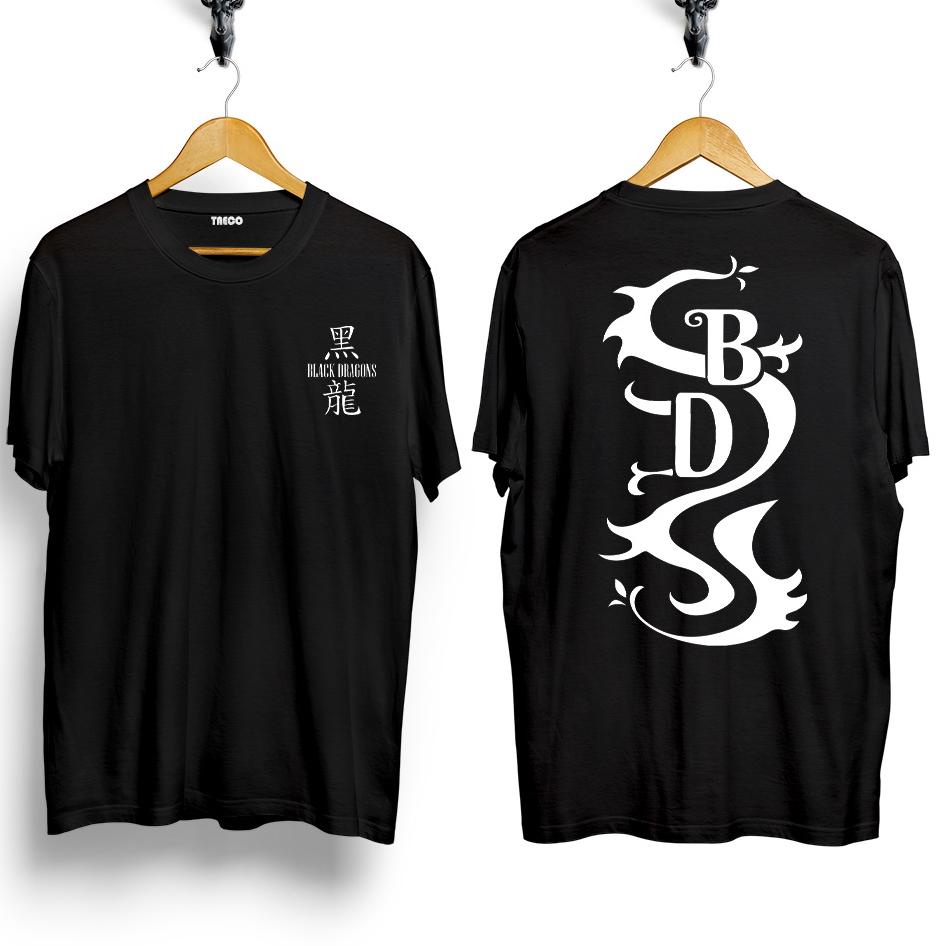 れ Baju Kaos Distro TOKYO REVENGERS BLACK DRAGON/ baju GENG BLACK DRAGON TOKYO REVENGERS / baju mikey