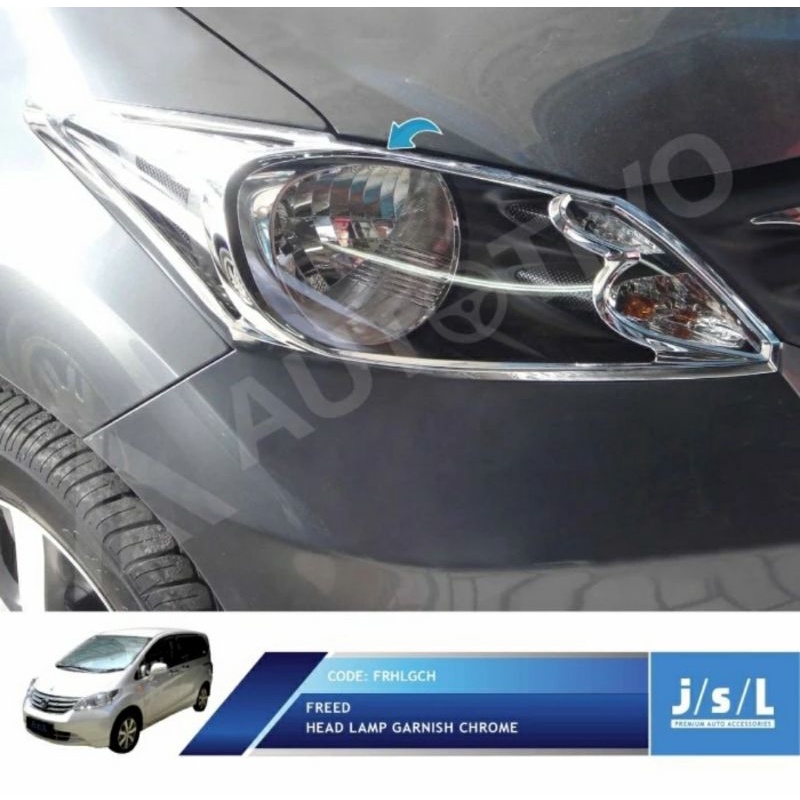 garnis lis lampu depan honda Freed chrome