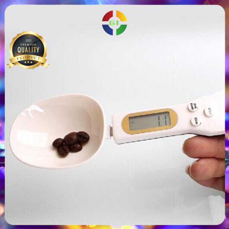 Timbangan Dapur Mini Model Sendok Ukur Elektrik Digital Spoon Scale 0.5kg Akurasi 0.1g White