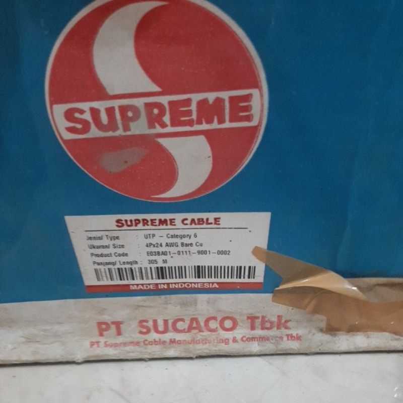 Kabel LAN UTP Cat 6 Supreme harga / Meter