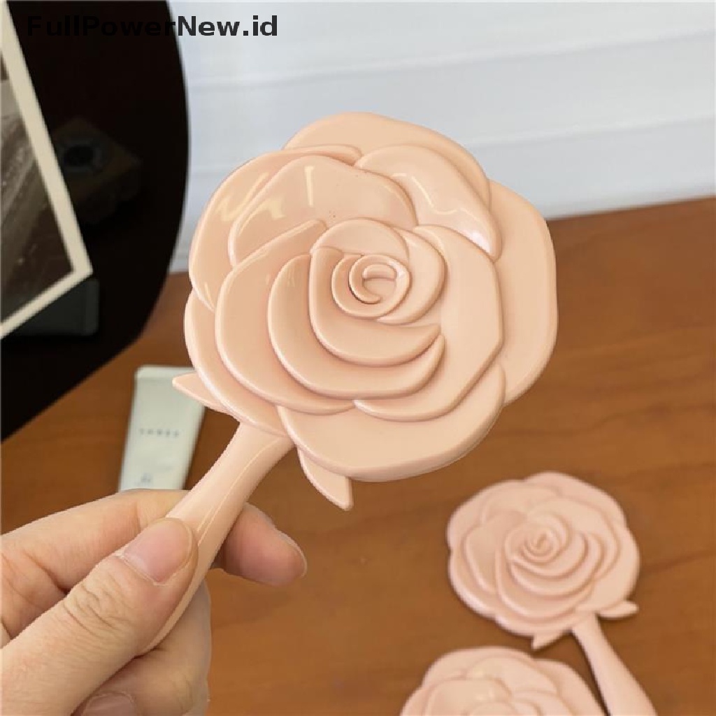 Power Handheld Vanity Mirror Vintage Rose Cermin Rias Cermin Tangan Pocket Mirror ID