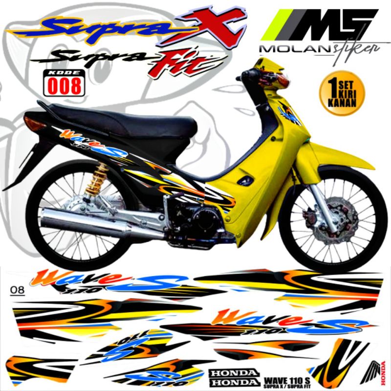 Decal Sticker Striping Variasi Supra Lama /Supra X 100 /Supra X 110 /Supra Fit Lama /Supra X Lama/Ol