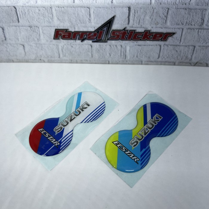 stiker Rem Suzuki sticker KALIPER DOUBLE PISTON TIMBUL - Ecstar Biru