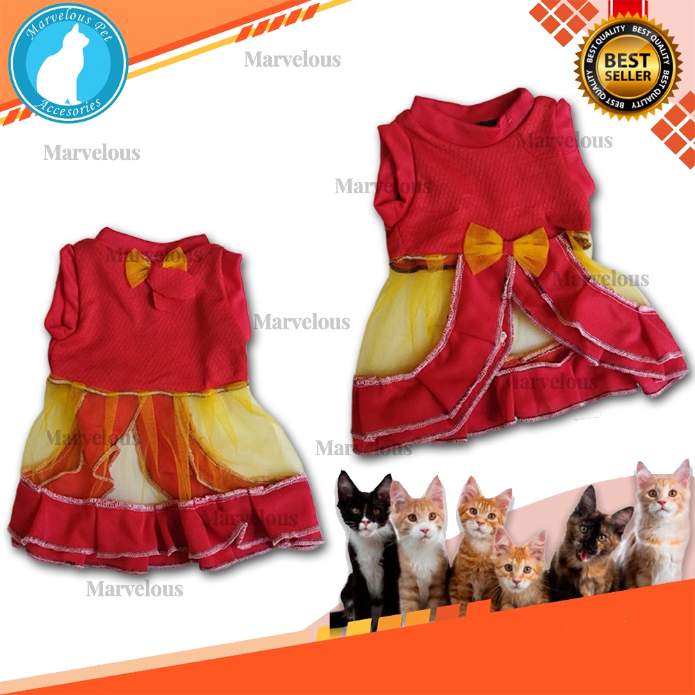 Kaos Baju Kucing Lucu Model Rok Polos Bahan Kain Tile dan Jeruk