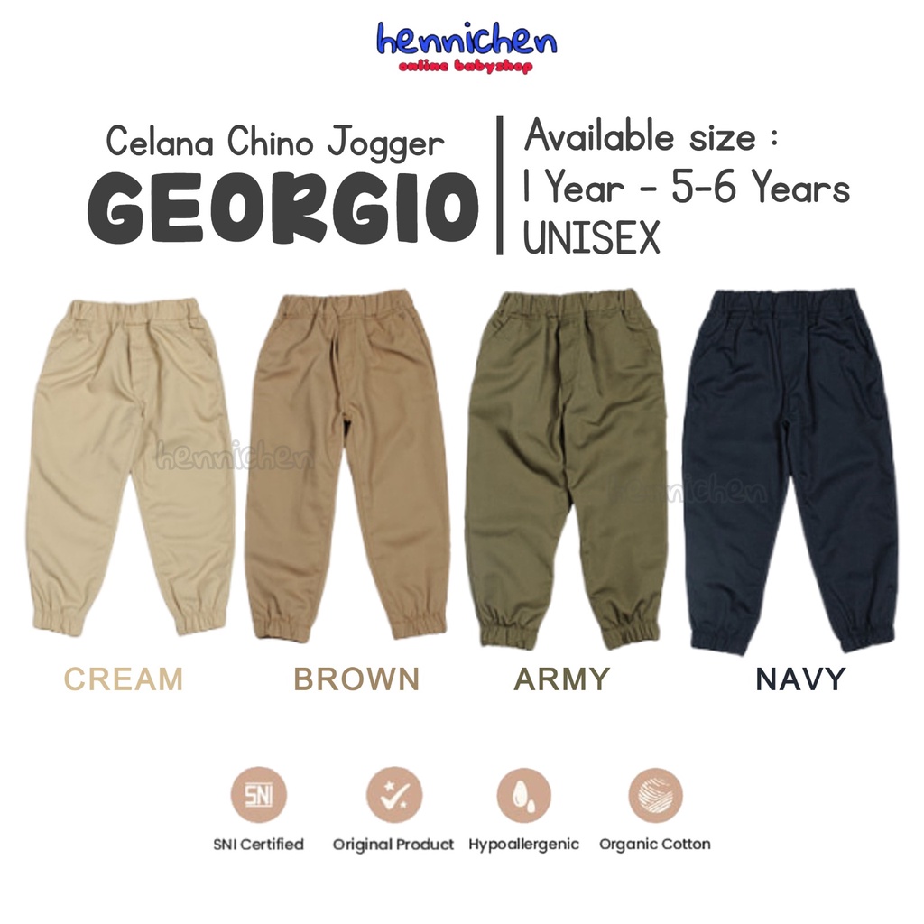 GEORGIO CELANA ANAK CHINO JOGGER ANAK LAKI LAKI ANAK PEREMPUAN 1 - 5/6 TAHUN OVIKIDS