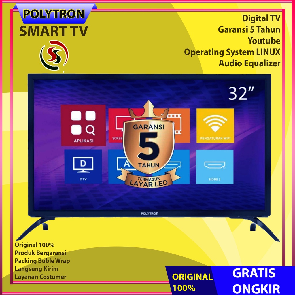 LED POLYTRON PLD-32MV1859 SMART TV 32 INCH EASY DIGITAL TV 32 MV 1859