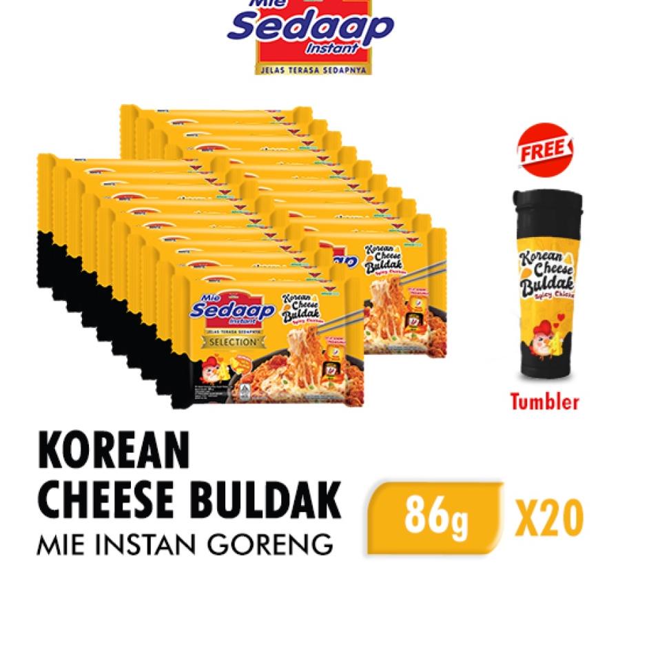 

☺ Mie Sedaap Korean Cheese Buldak 86 gr x20 Free Tumbler ▼