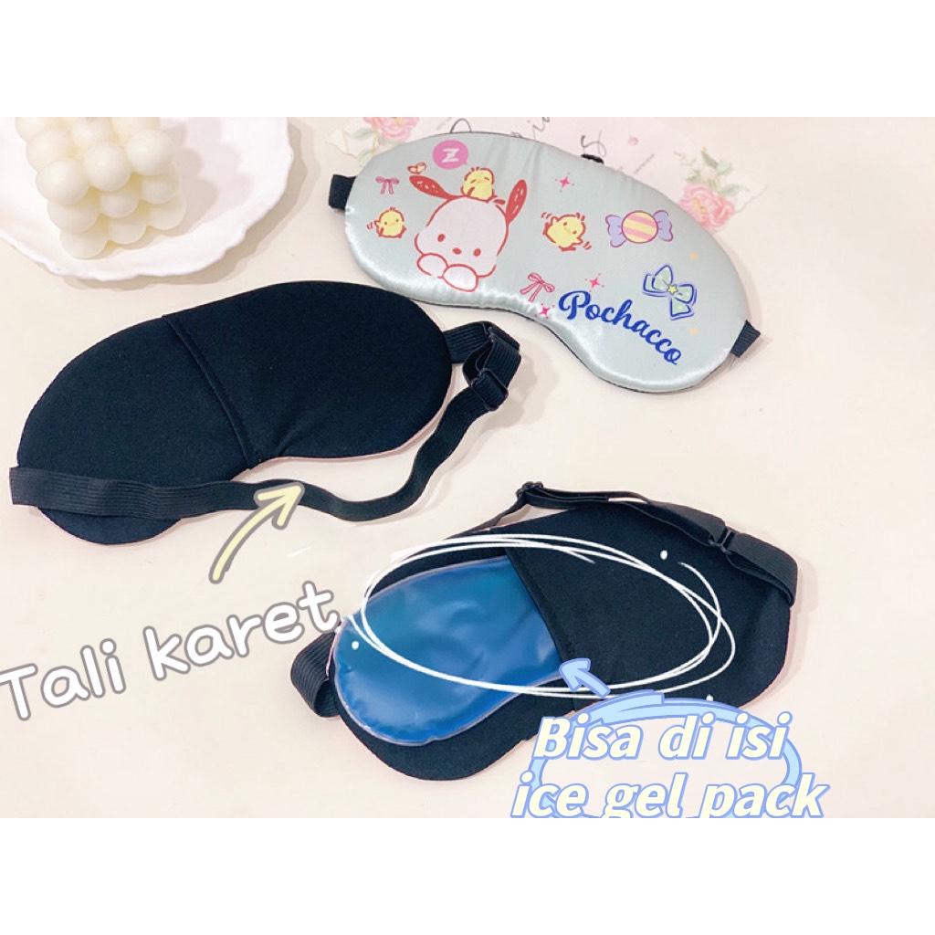 Sleep Mask Eye Cover Penutup Mata kacamata Tidur Sanrio melody cinamoroll kitty kuromi