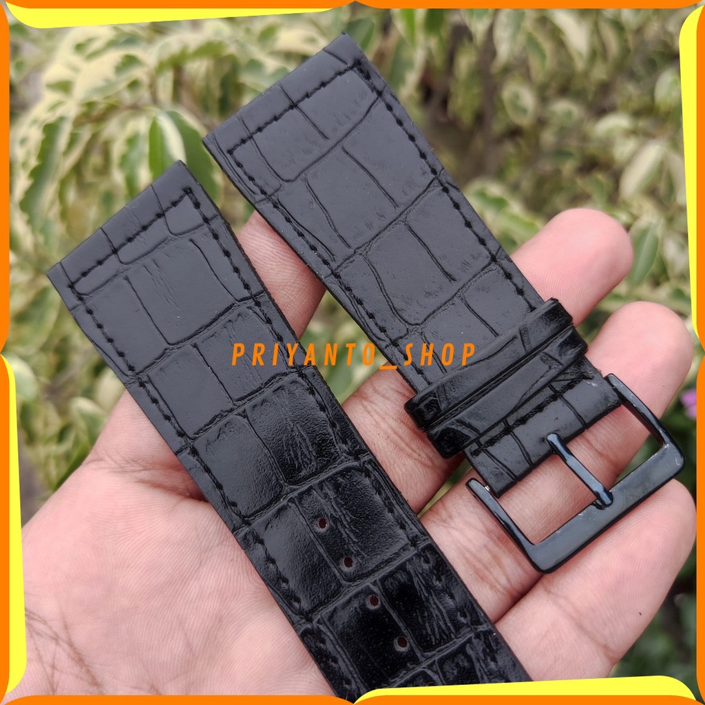 Strap Tali Jam Tangan Kulit 30mm Hitam