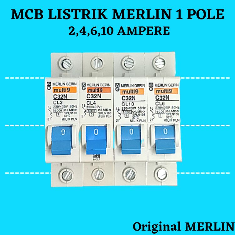 MCB listrik Merlin Gerin biru pln 2,4,6,10,20,40 amper cl 2 sampai cl40 amper