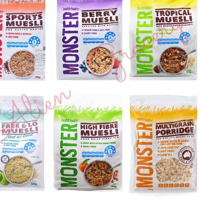 

➭ Monster Muesli High Fibre Sports Tropical Free & Lo Berry Multigrain Porridge ☃